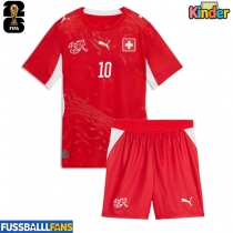 Schweiz Granit Xhaka #10 Heimtrikotsatz Kinder EM 2024 Kurzarm (+ Kurze Hosen)
